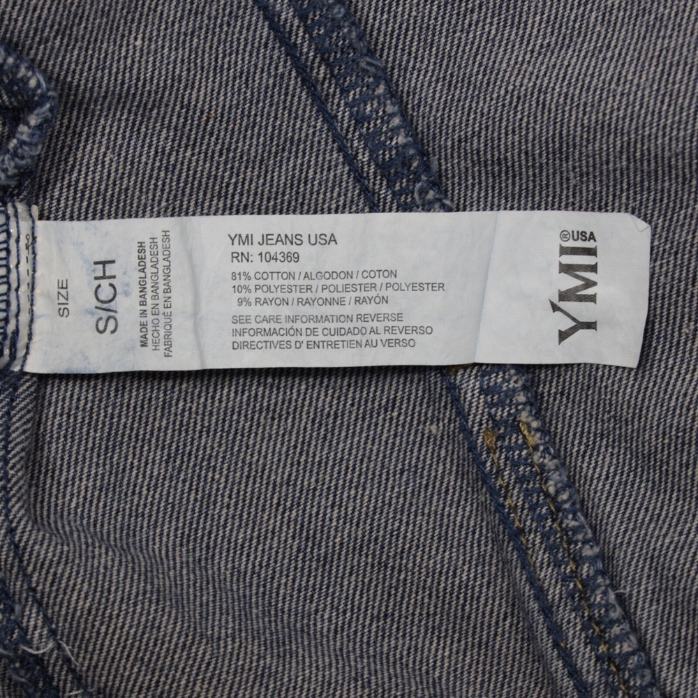 YMI Women's Distressed Oversized Denim Jacket Blue Long Sleeve Button Up Size S - Picture 8 of 8